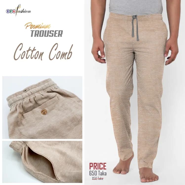 EFG Cotton Comb Platinum Trouser